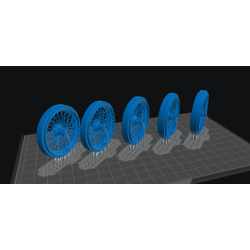 5 x 1/12 spoked wheels for Italeri Alfa Romeo 8C 2300