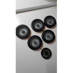 5 x 1/12 spoked wheels for Italeri Alfa Romeo 8C 2300