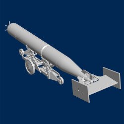 Royal Air Force - Royal Navy WWII Mk XV Torpedo with trolley