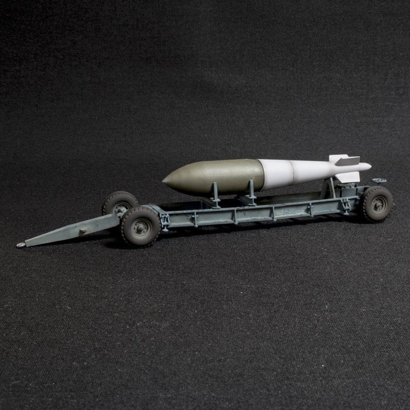 British WWII bomb Tallboy with trolley