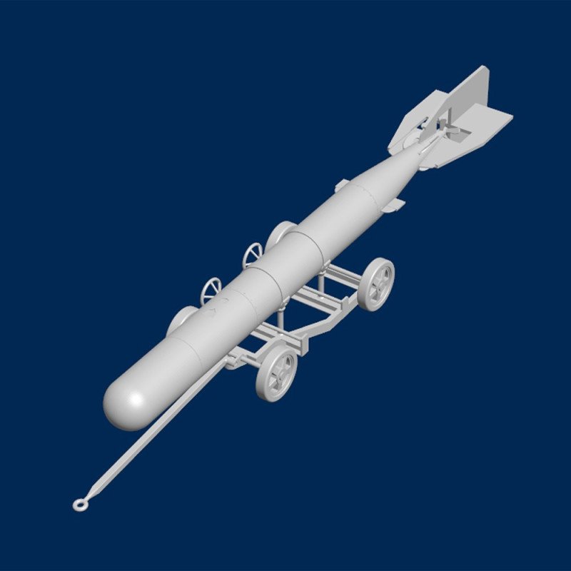 Japanese Imperial Air Force / Imperial Navy WWII Torpedo with trolley